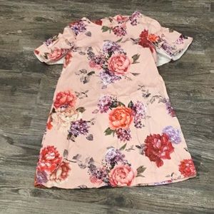 Girls pink floral dress